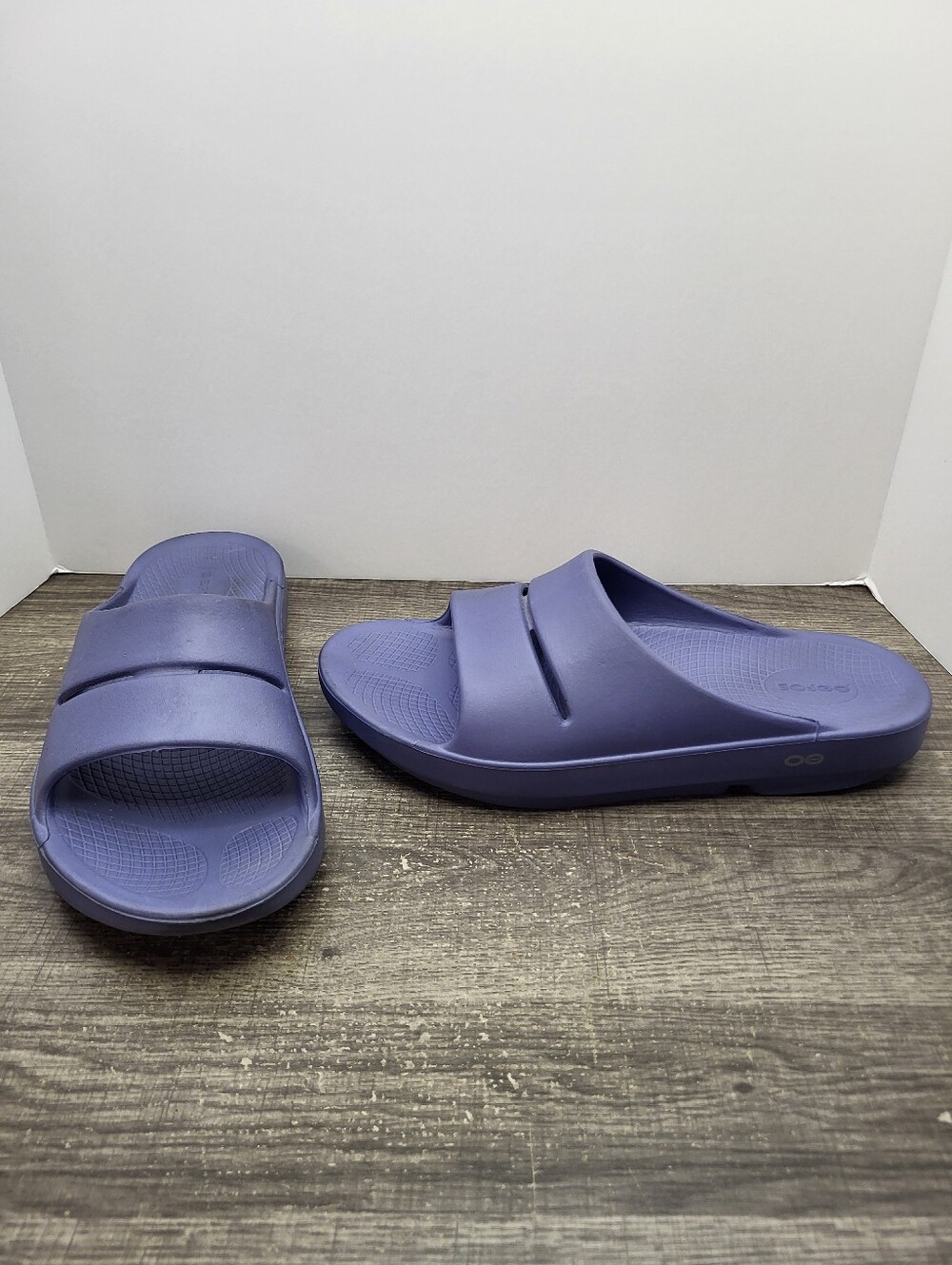 Oofos OOahh Slide Sandals Blue Recovery Sandals Men's Size 11 Summer Beach